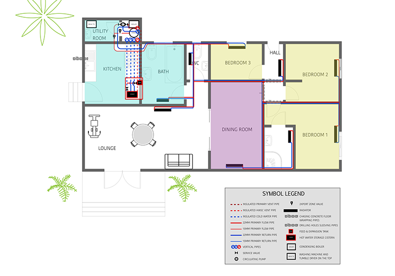 Image showcasing Residential Plumbing Layout Plan - Create layouts and floor plans in ...
